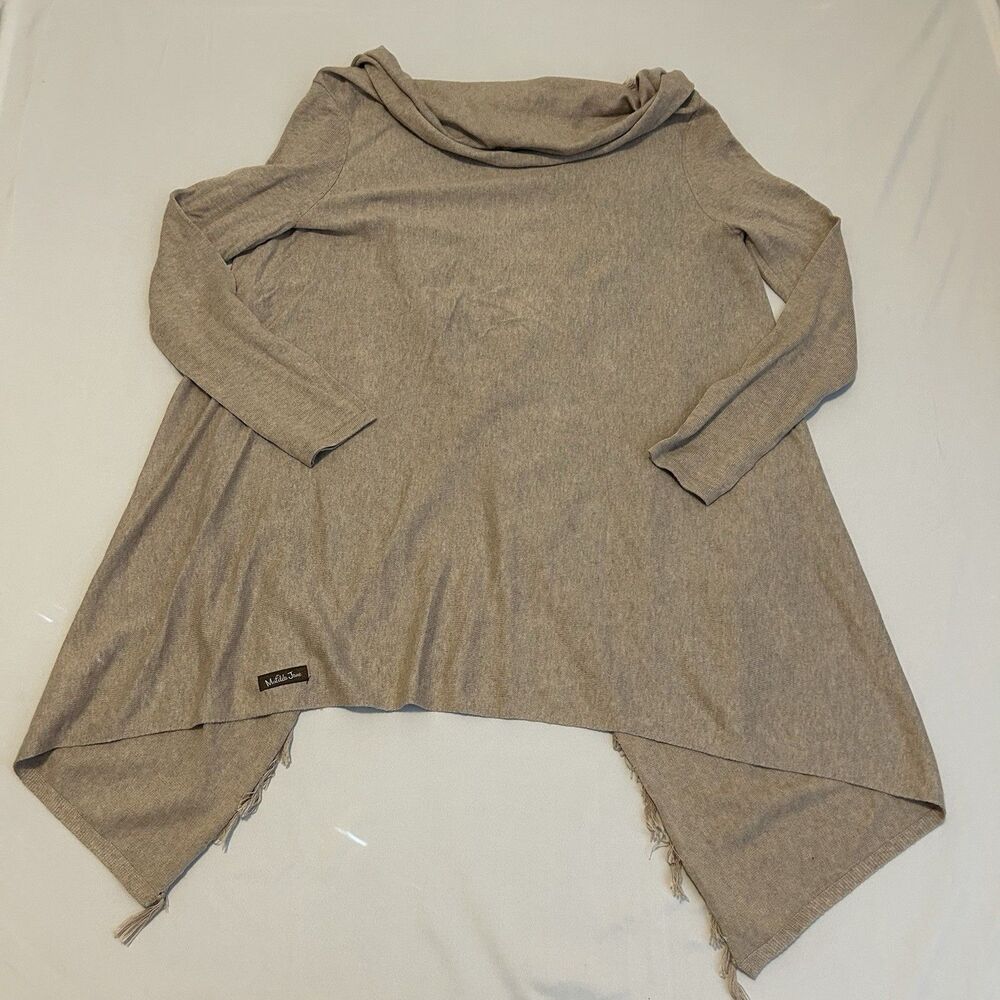 Matilda Jane Fringe Wrap Cardigan Sweater Come On Over Style Beige NWT Medium - Picture 11 of 14